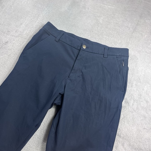 Lululemon Commission Pants Mens 30x26 Navy Classic Stretch LM5710S Zip Pockets - Picture 2 of 11